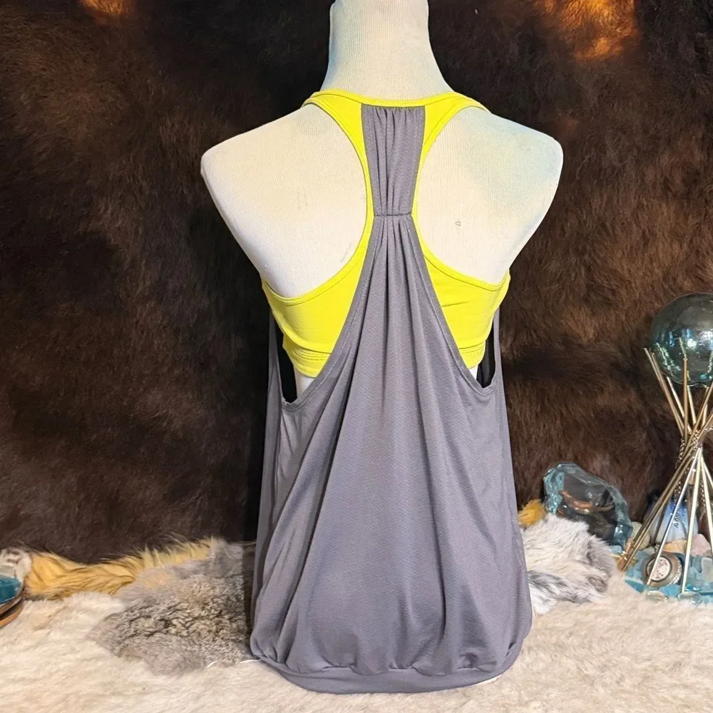 Gray and Yellow Women's Top M (6002)